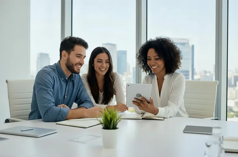 Ejecutiva asesorando a cliente
